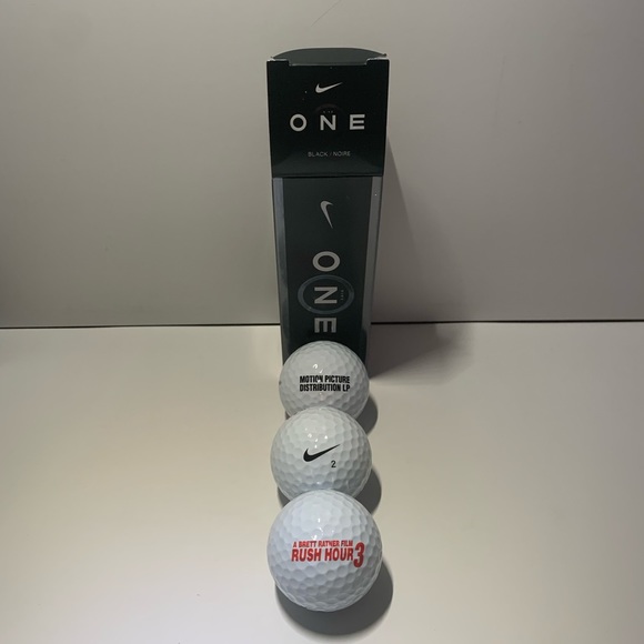 RARE VINTAGE 2005 NIKE ONE BLACK TW TIGER WOODS RUSH HOUR 3 PROMO GOLF BALLS CIB - Picture 2 of 10